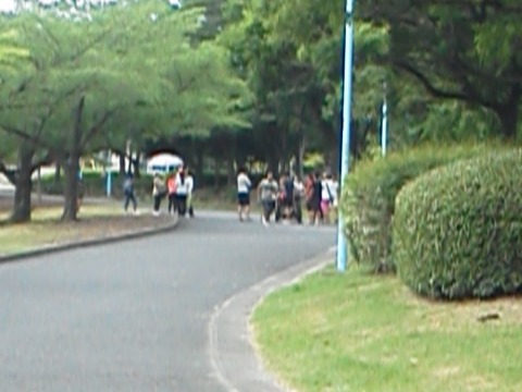 もっと近づいて写せたら良かったんですが，もしかして「そこのかっこいいランナーさん，エキストラを･･」とか頼まれたら困るので（冗談です），遠くから眺めました．