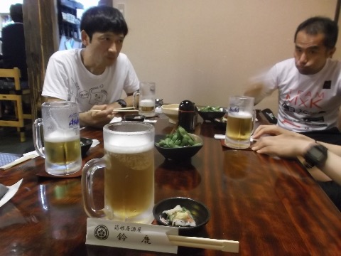 箱根湯本の駅裏にある居酒屋 鈴鹿で打ち上げ