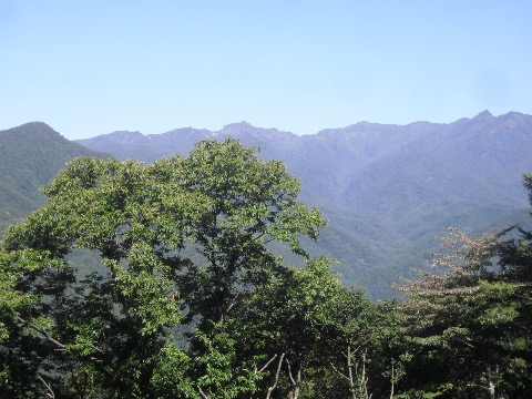 浅松山の登りから武尊山が。あんなとこ越えてきたんだな〜