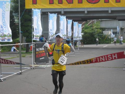 ゴール！初トレイルラン、おつかれさまでした。お見事です。
