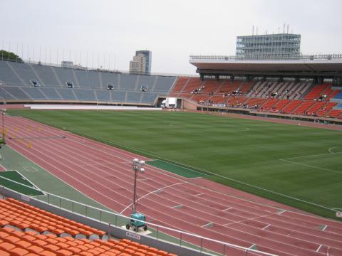 ここを走れるのか～！感無量明日は、Jリーグの試合も入っている