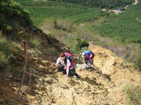 ロッククライミングみた～い！余裕の笑顔