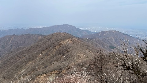 塔ノ岳より大山 あそこまで戻るのか〜