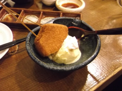 バームクーヘンの串揚げ アイスクリームと絶妙の相性