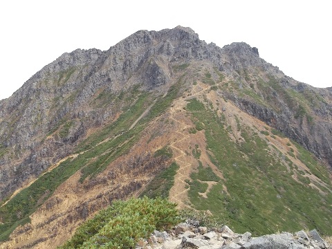 これからたどる赤岳