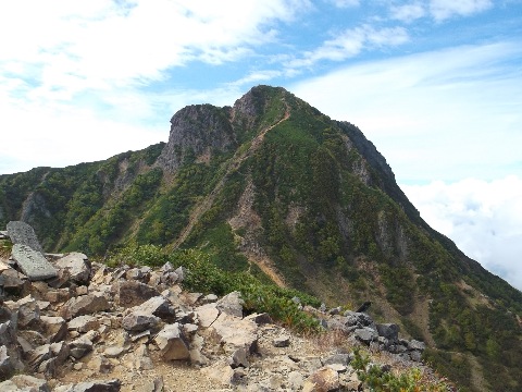 中岳から阿弥陀岳　だんだん晴れてきた〜（嬉）